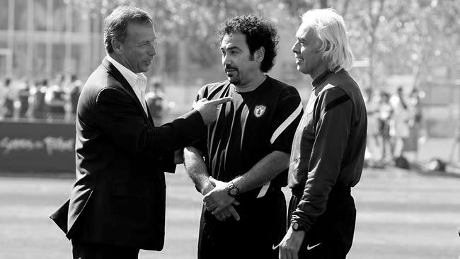 SOCCER/FUTBOLPRESENTACION CUERPO TECNICO PACHUCAGeneral Action photo of Hugo Sanchez, during presentation./Foto de accion general de Hugo Sanchez, durante presentacion del cuerpo tecnico. 31 May 2012. MEXSPORT/OMAR MARTINEZ