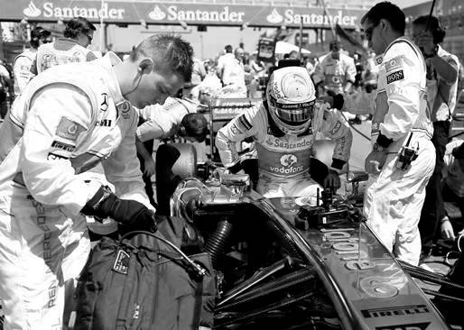 Sergio Perez on the grid