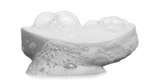 Bar of soap with suds
