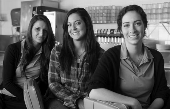 Amy Sabani (from left), Amber Kariolich and Sarah Seckinger, seen Sunday, Feb. 2, 2014, at Boone County Family Restaurant in Caledonia, each received a $5,000 tip from a customer on Saturday. MAX GERSH/RRSTAR.COM